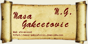 Maša Gakčetović vizit kartica